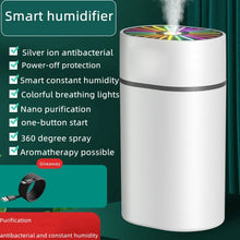 Colorful light humidifier for desk or bedroom, mini size for portability.