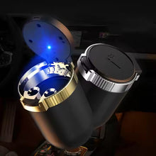 Portable Car Ashtray with Lid and Blue LED Light (1 Pc)