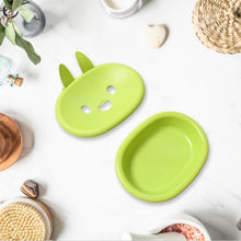 Soap Box  Cute Rabbit Shape Double Bowl Plastic Rack Storage