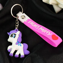 Cute Cartoon Unicorn Keychain with Silicone Strap (1 Pc / Mix design)