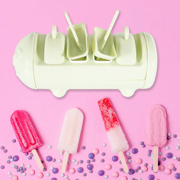 Cartoon Ice Candy Mold – 4-Cup Multicolor Set (1 Pc)
