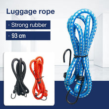 Shock cord with hooks for luggage and general tying needs.