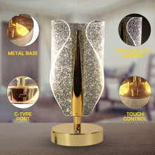 Luxury Crystal Table Lamp with USB Charging (1 Pc)