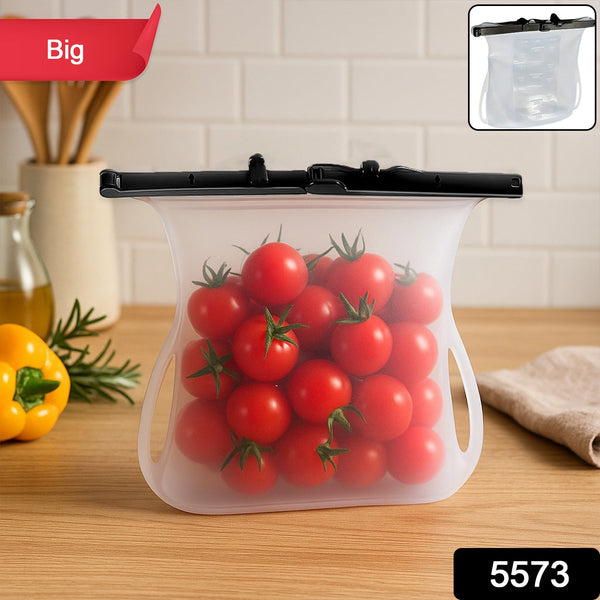 Reusable Silicone Food Storage Bag Leakproof Flat Bottom Freezer 1 Pc