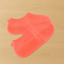 Orange Non-Slip Silicone Rain Reusable Anti skid Waterproof Fordable (1 Pair)